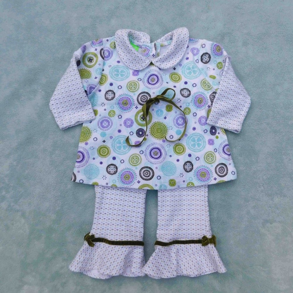 SnoPea 9m Adorable Knit Cotton Set with Ruffle Pants